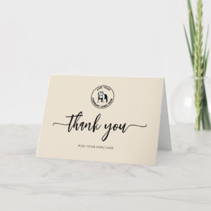 Modern Business Logo Company Custom Letterpress Thank You Card