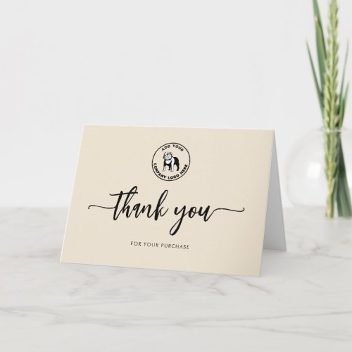 Modern Business Logo Company Custom Thank You Card