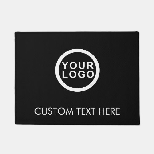 Modern Business Logo Company Doormat  Black