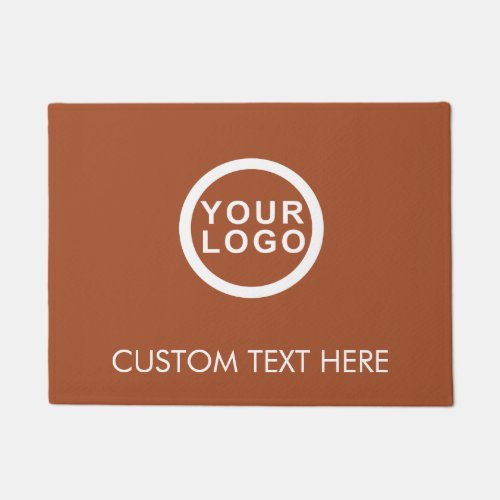 Modern Business Logo Company Doormat  Terracotta