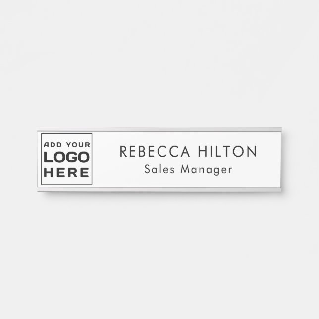Modern Business Logo Company Employees Custom Door Sign (Front)