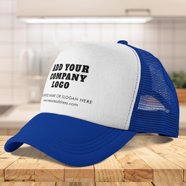 Modern Business Logo Company Employees Custom Trucker Hat (Add Your Business Logo Showroom Company Employees Trucker Hat)