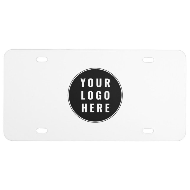 Modern Business Logo Company Fleet Custom License Plate (Front)