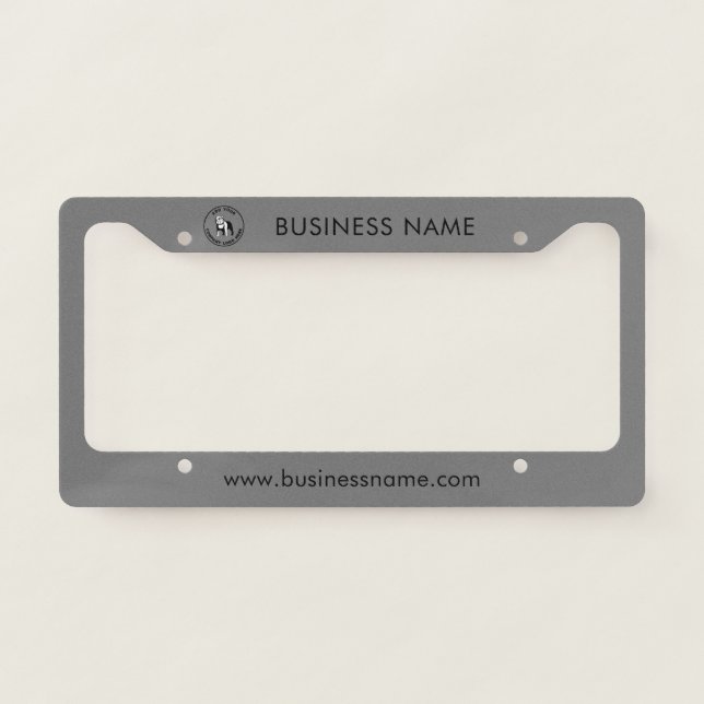 Modern Business Logo Company Fleet Custom License Plate Frame (Front)