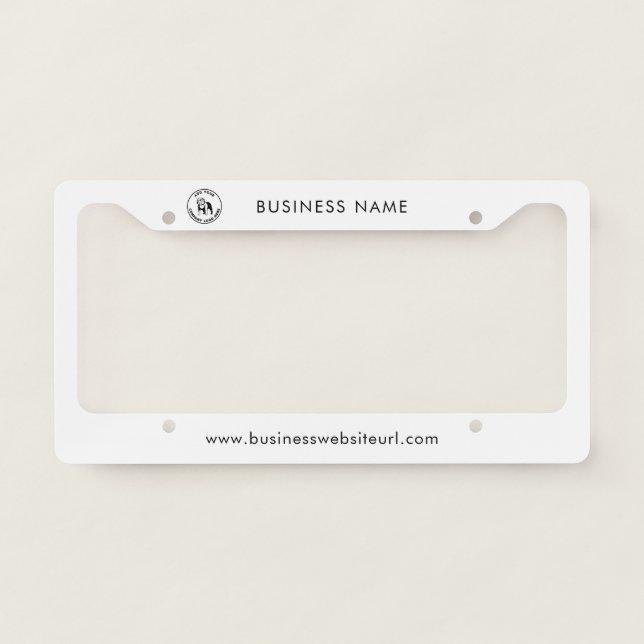 Modern Business Logo Company Fleet Custom License Plate Frame (Front)
