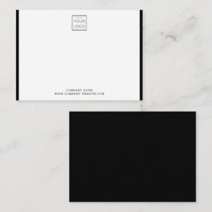 Modern Business Logo Company Name Black Border Note Card