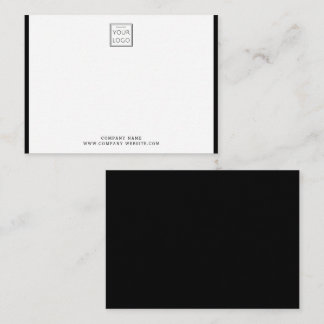 Modern Business Logo Company Name Black Border Note Card