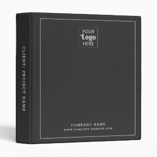Modern Business Logo Company Name Charcoal Black 3 Ring Binder