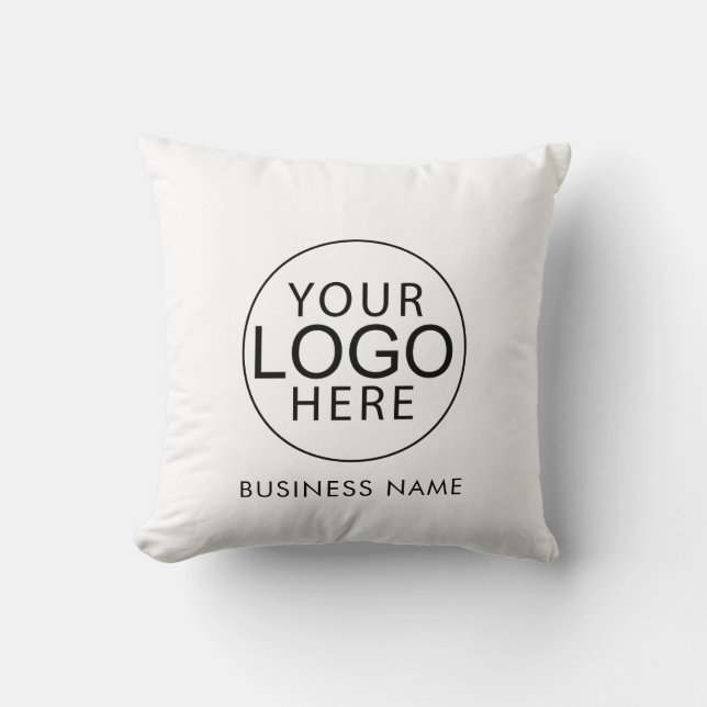 Modern Business Logo Company Name Custom Throw Pillow (Front)