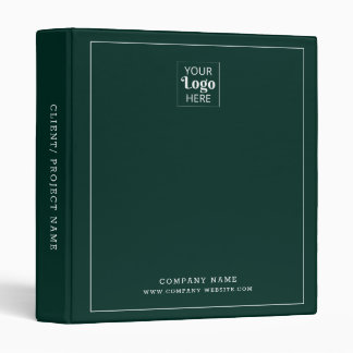 Modern Business Logo Company Name Emerald Green 3 Ring Binder