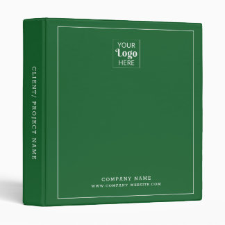 Modern Business Logo Company Name Green 3 Ring Binder