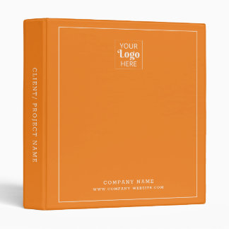 Modern Business Logo Company Name Orange 3 Ring Binder