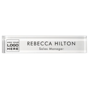 Modern Business Logo Coworkers Custom Desk Name Plate