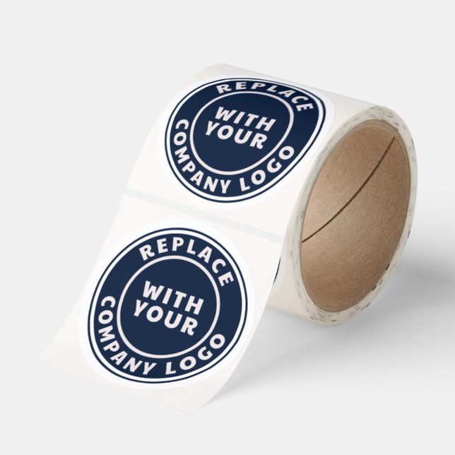Modern Business Logo Custom Classic Round Sticker (Roll)