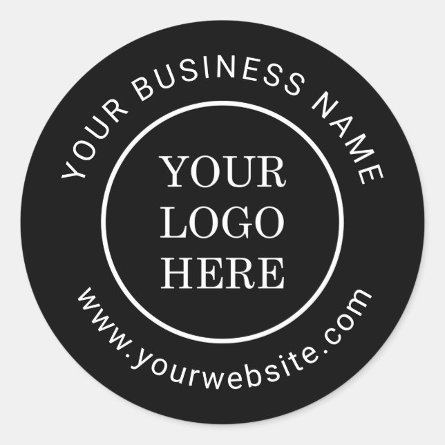 Modern Business Logo Custom Company Name Website Classic Round Sticker (Front)