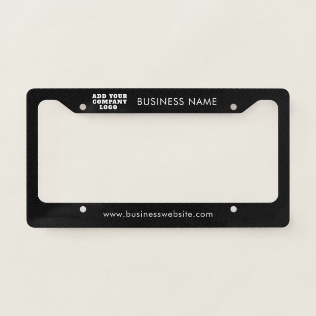 Modern Business Logo Custom Fleet License Plate Frame (Front)