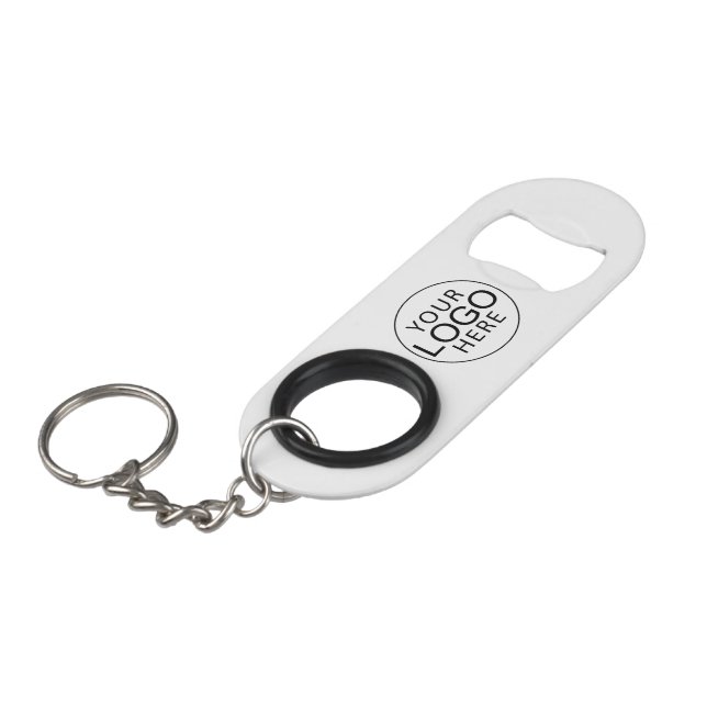Modern Business Logo Custom Keychain Bottle Opener (Front Angled)