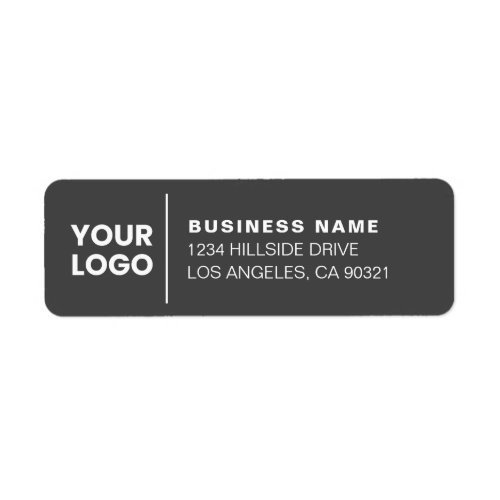 Modern Business Logo Dark Grey Return Address Label