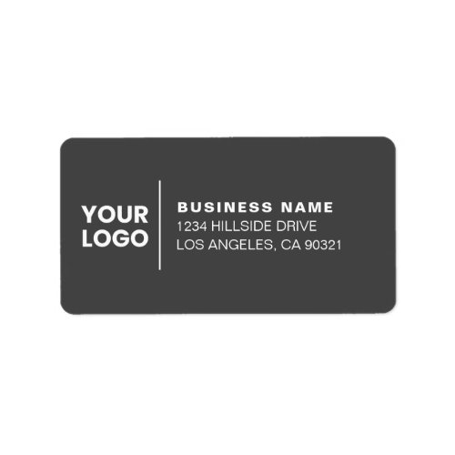 Modern Business Logo Dark Grey Return Address Label