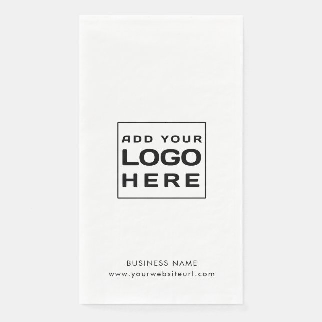 Modern Business Logo Elegant Custom Paper Guest Towels (Front)