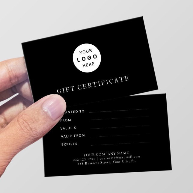 Modern business logo elegant gift certificate (Creator Uploaded)