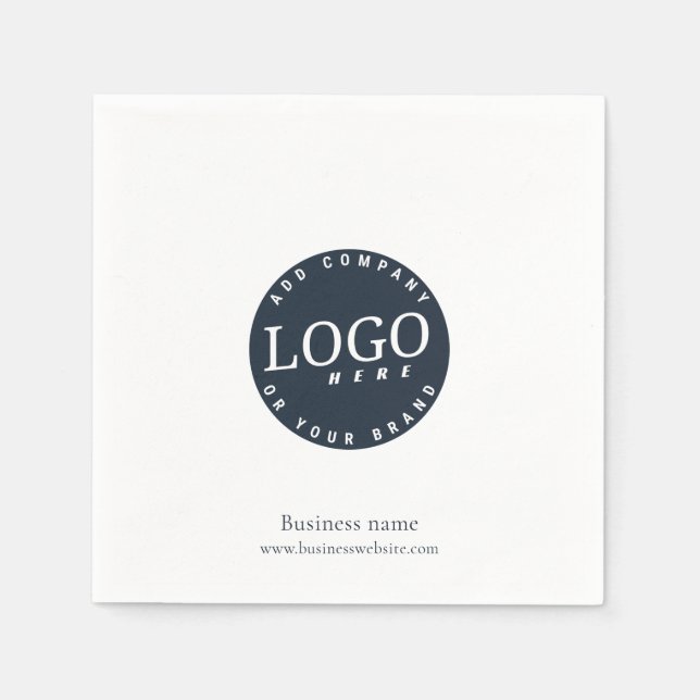 Modern Business Logo Elegant Paper Napkins (Front)