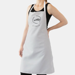 Modern Business Logo Employee Light Grey Apron