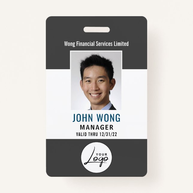 Modern Business Logo Employee Photo Badge (Front)