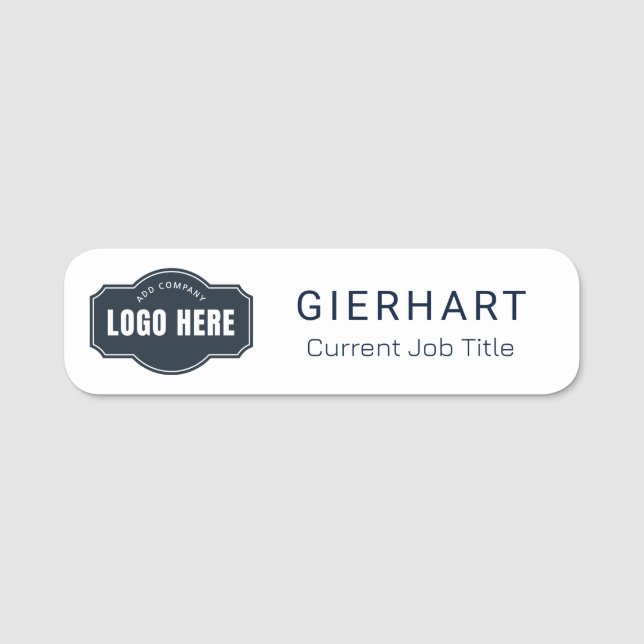 Modern Business Logo Employees Conference Custom Name Tag (Front)