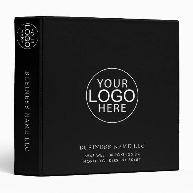 Modern Business Logo Employees Custom 3 Ring Binder (Front/Spine)
