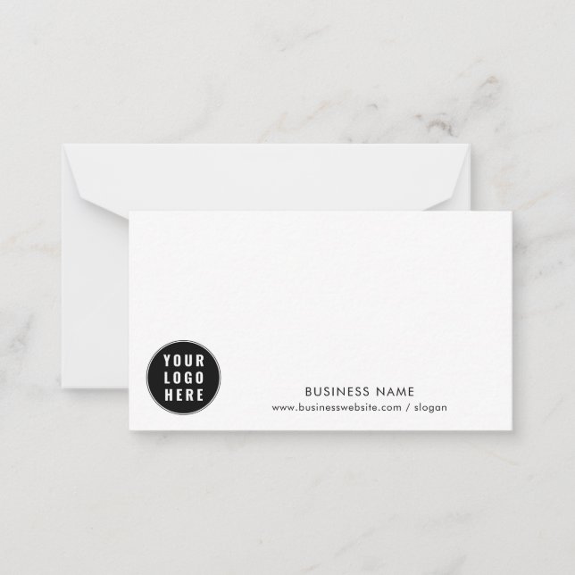 Modern Business Logo Employees Custom Note Card (Front)