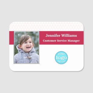 Modern Business Logo Executive Employee Photo ID Name Tag