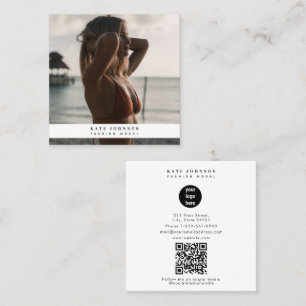 Modern Business Logo Fashion Beauty Photo Square Business Card