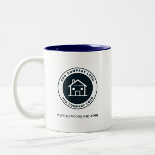 Modern Business Logo Giveaway Custom Two-Tone Coffee Mug