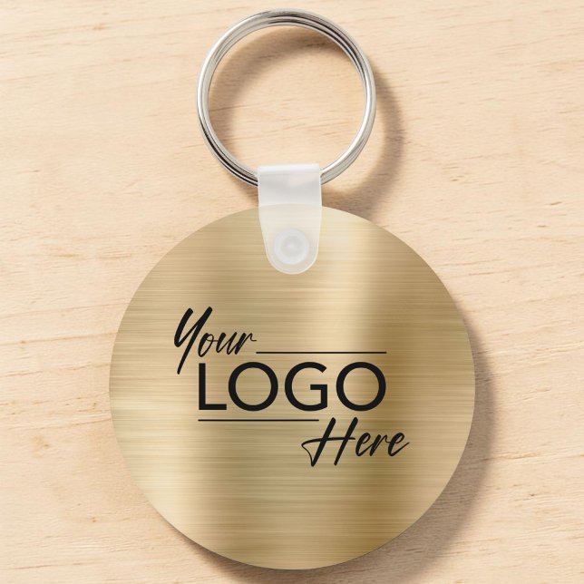 Modern Business Logo Gold Keychain (Modern Business Logo Gold Keychain)