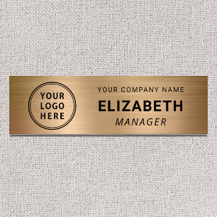 Modern Business Logo Gold Name Tag
