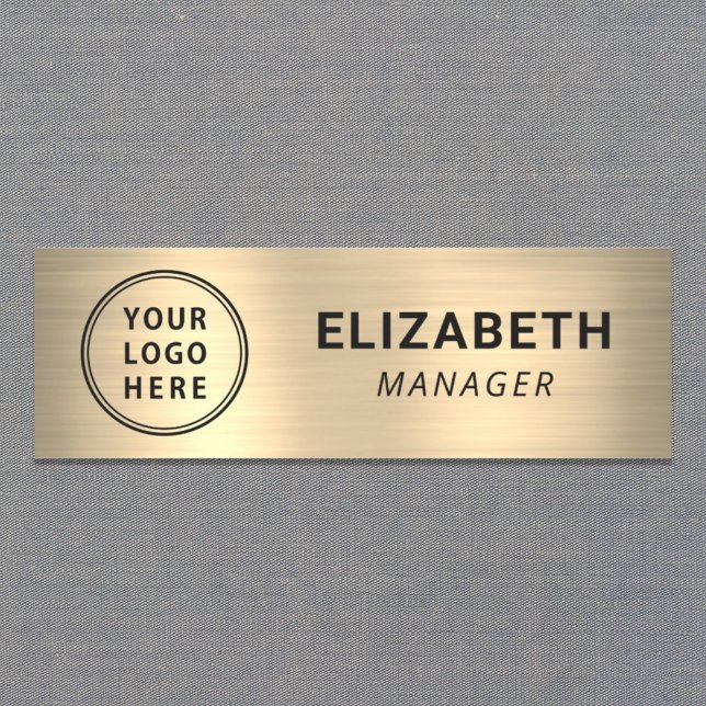 Modern Business Logo Gold Name Tag (Creator Uploaded)