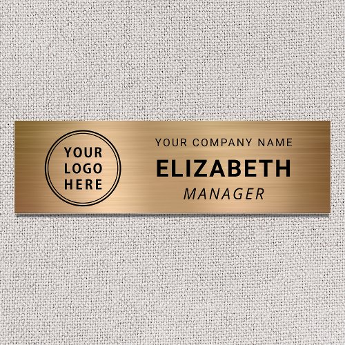 Modern Business Logo Gold Name Tag
