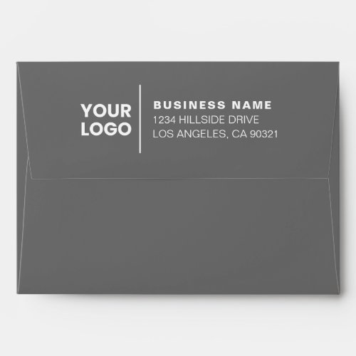 Modern Business Logo Grey  White Return Address Envelope