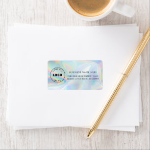 Modern Business Logo Holographic Custom Address Label