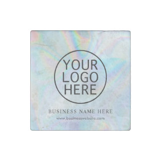 Modern Business Logo Iridescent Corporate Office Stone Magnet