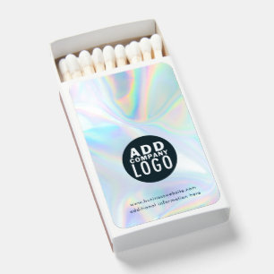Modern Business Logo Iridescent Promotional Swag Matchboxes