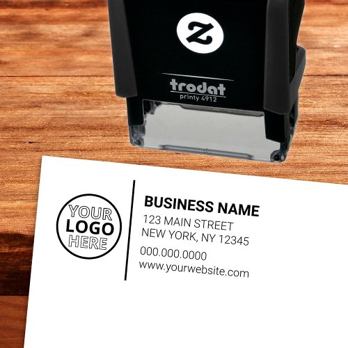 Modern Business Logo Large Return Address Self_inking Stamp