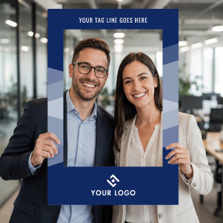 Modern Business Logo Marketing Corporate Blue Selfie Frame