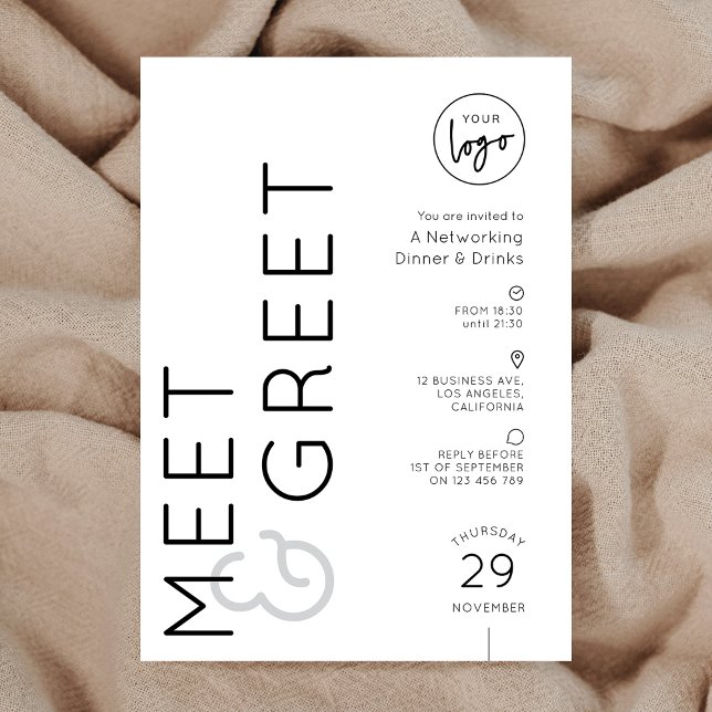 Modern Business Logo Meet & Greet Networking Event Invitation (Creator Uploaded)