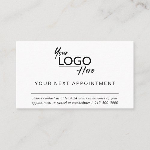 Modern Business Logo Minimalist Appointment Card