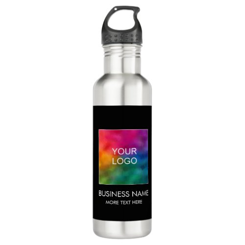 Modern Business Logo Minimalist Template Elegant Stainless Steel Water Bottle