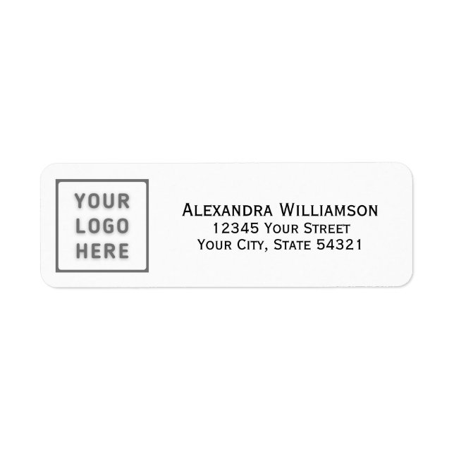 Modern Business Logo Name Address DIY Template Label (Front)