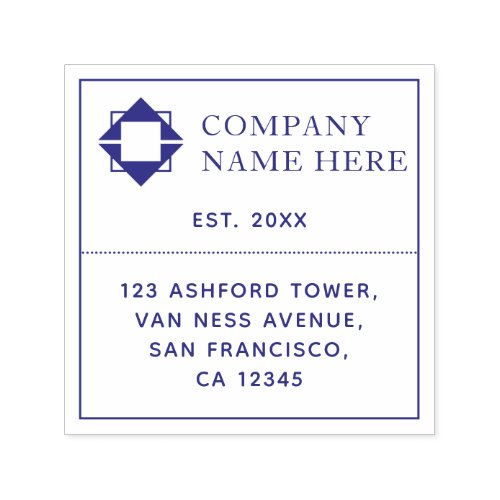 Modern Business Logo Name Address Personalized Self_inking Stamp