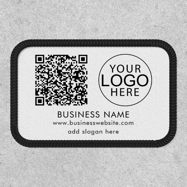 Modern Business Logo Name and QR Code  Patch (Front)